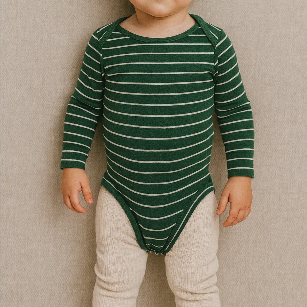 Carter's Forest Green Striped Bodysuit